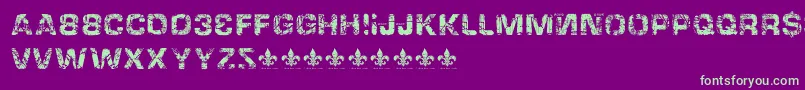 HackingtrashedRegular Font – Green Fonts on Purple Background