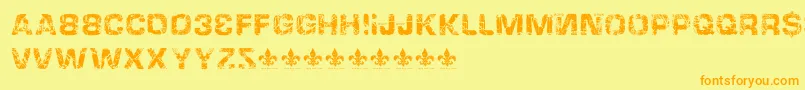 HackingtrashedRegular Font – Orange Fonts on Yellow Background