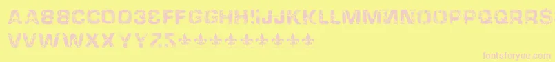 HackingtrashedRegular-fontti – vaaleanpunaiset fontit keltaisella taustalla