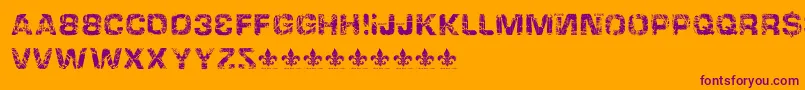 HackingtrashedRegular Font – Purple Fonts on Orange Background