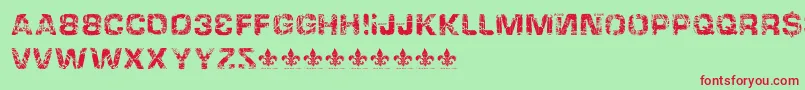 HackingtrashedRegular Font – Red Fonts on Green Background