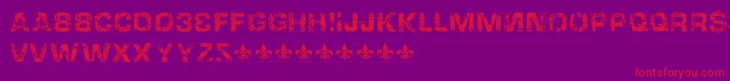 Czcionka HackingtrashedRegular – czerwone czcionki na fioletowym tle