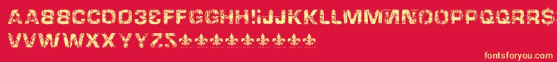 HackingtrashedRegular Font – Yellow Fonts on Red Background