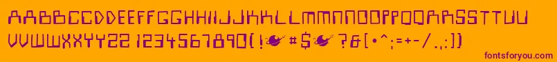 LookSirDroidsRegular-Schriftart – Violette Schriften auf orangefarbenem Hintergrund
