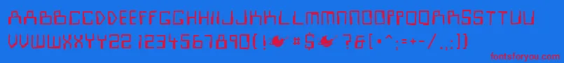 LookSirDroidsRegular-Schriftart – Rote Schriften auf blauem Hintergrund