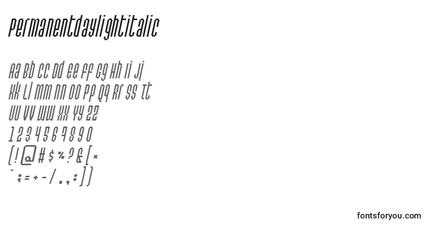 Permanentdaylightitalic Font – alphabet, numbers, special characters