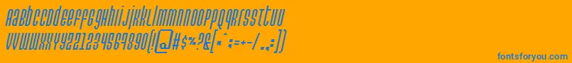 フォントPermanentdaylightitalic – オレンジの背景に青い文字