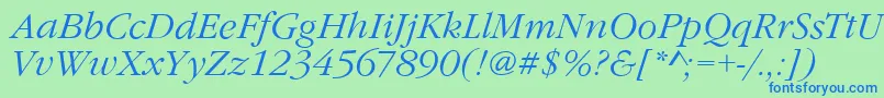 fuente GarfeldNovaLightItalic – Fuentes Azules Sobre Fondo Verde