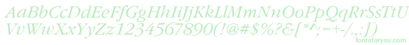 GarfeldNovaLightItalic Font – Green Fonts on White Background