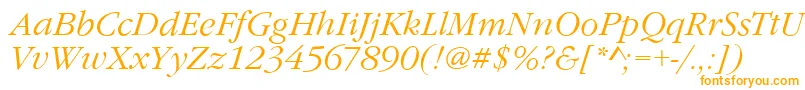 フォントGarfeldNovaLightItalic – 白い背景にオレンジのフォント