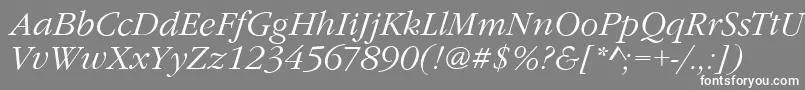 フォントGarfeldNovaLightItalic – 灰色の背景に白い文字
