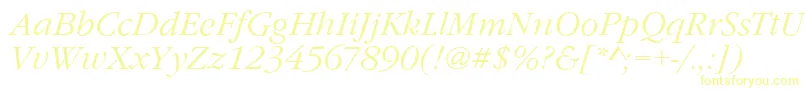 GarfeldNovaLightItalic-fontti – keltaiset fontit