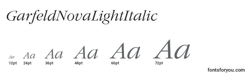 GarfeldNovaLightItalic Font Sizes
