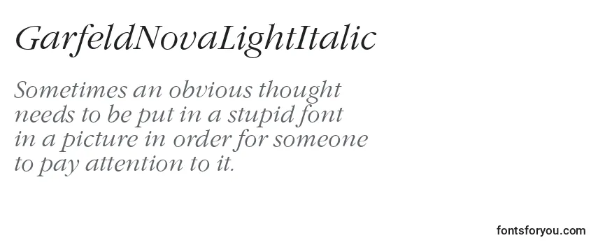 GarfeldNovaLightItalic Font