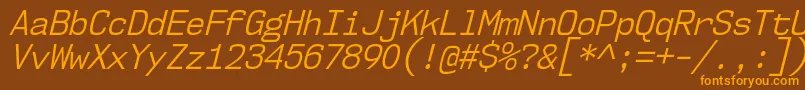 Nk57MonospaceScBkIt Font – Orange Fonts on Brown Background