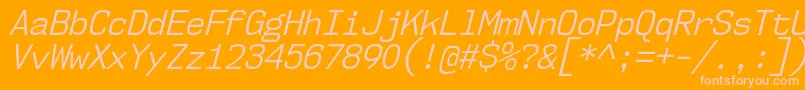 Nk57MonospaceScBkIt Font – Pink Fonts on Orange Background