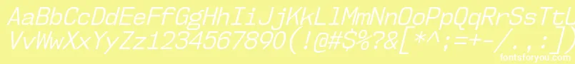 Nk57MonospaceScBkIt Font – White Fonts on Yellow Background