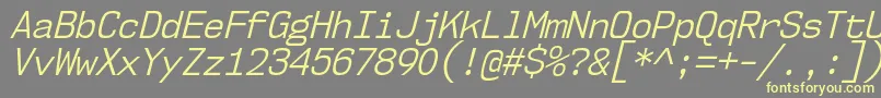 Nk57MonospaceScBkIt Font – Yellow Fonts on Gray Background