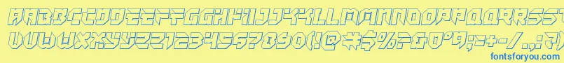 Tokyodrifterout Font – Blue Fonts on Yellow Background