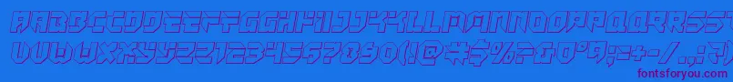 Tokyodrifterout Font – Purple Fonts on Blue Background