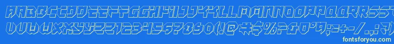 Tokyodrifterout Font – Yellow Fonts on Blue Background