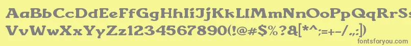 フォントSunantara – 黄色の背景に灰色の文字