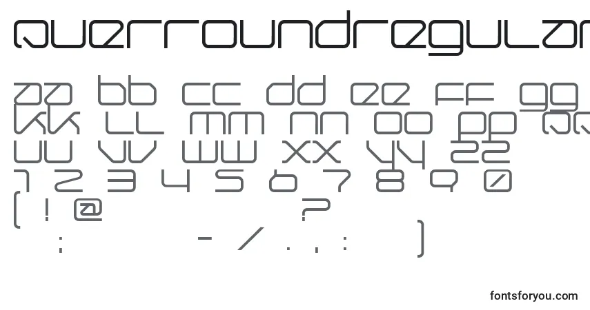 Czcionka QuerroundRegular – alfabet, cyfry, specjalne znaki