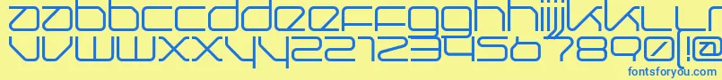 フォントQuerroundRegular – 青い文字が黄色の背景にあります。