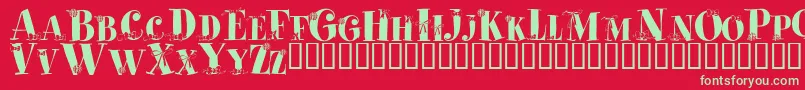 fuente Cadeaux – Fuentes Verdes Sobre Fondo Rojo