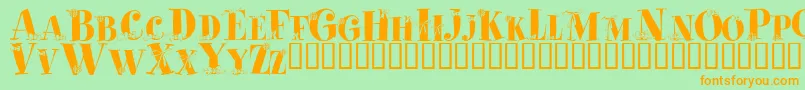 Cadeaux Font – Orange Fonts on Green Background