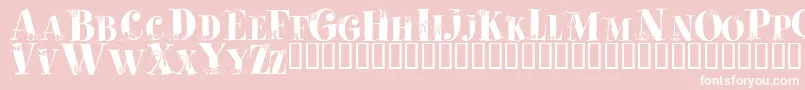 Cadeaux-Schriftart – Weiße Schriften auf rosa Hintergrund