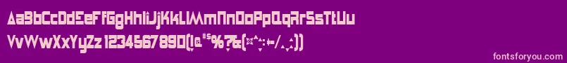 AnglepoiseLampshade-Schriftart – Rosa Schriften auf violettem Hintergrund