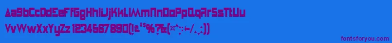 AnglepoiseLampshade Font – Purple Fonts on Blue Background