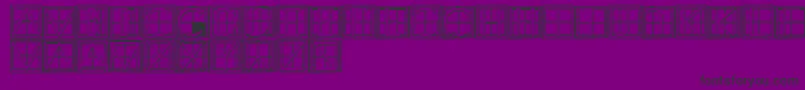 XperimentypothreeCSquare-fontti – mustat fontit violetilla taustalla