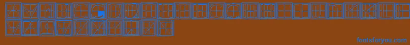 フォントXperimentypothreeCSquare – 茶色の背景に青い文字