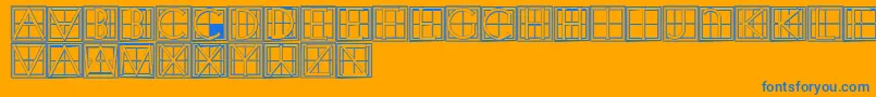 XperimentypothreeCSquare Font – Blue Fonts on Orange Background