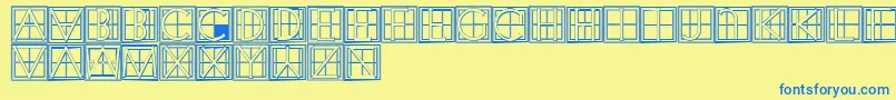 XperimentypothreeCSquare Font – Blue Fonts on Yellow Background