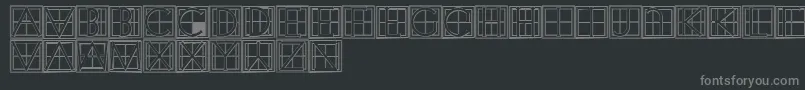 フォントXperimentypothreeCSquare – 黒い背景に灰色の文字
