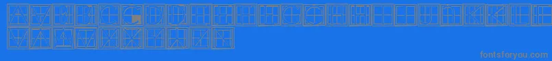 XperimentypothreeCSquare Font – Gray Fonts on Blue Background