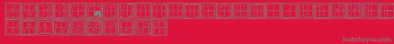 フォントXperimentypothreeCSquare – 赤い背景に灰色の文字