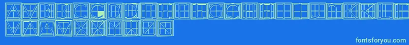 XperimentypothreeCSquare Font – Green Fonts on Blue Background