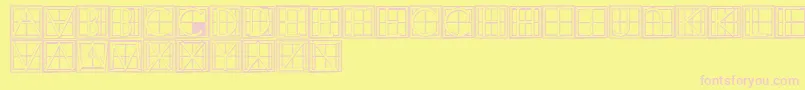 Czcionka XperimentypothreeCSquare – różowe czcionki na żółtym tle