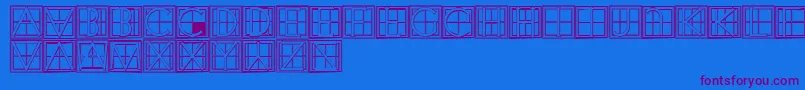 Fonte XperimentypothreeCSquare – fontes roxas em um fundo azul
