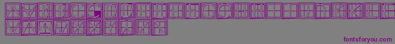 フォントXperimentypothreeCSquare – 紫色のフォント、灰色の背景