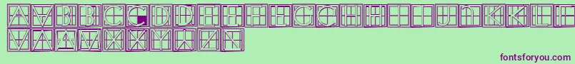 XperimentypothreeCSquare Font – Purple Fonts on Green Background