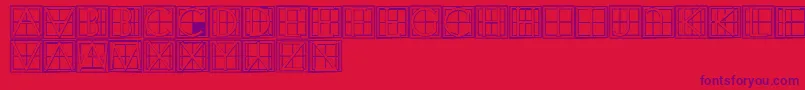 フォントXperimentypothreeCSquare – 赤い背景に紫のフォント