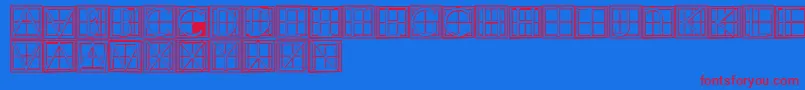 XperimentypothreeCSquare-Schriftart – Rote Schriften auf blauem Hintergrund