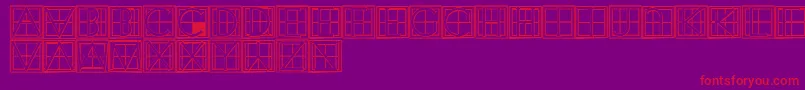 XperimentypothreeCSquare Font – Red Fonts on Purple Background