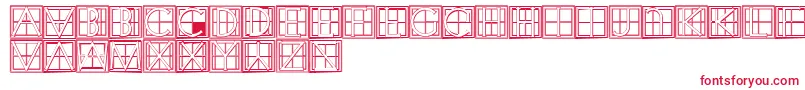 XperimentypothreeCSquare Font – Red Fonts on White Background