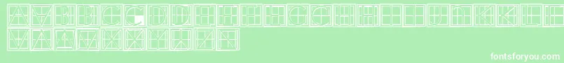 XperimentypothreeCSquare-Schriftart – Weiße Schriften auf grünem Hintergrund